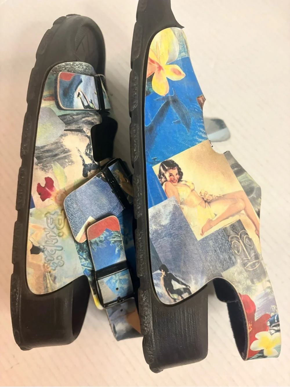 Tropical Pin Up Girl Birkenstock Birkies  Womens Size 8.5